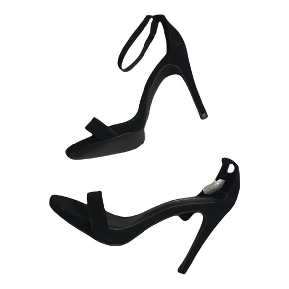 HerStyle Livveey 3” High Heels Sz 8 Black Classic Chic Suede Halo Strap Stiletto - Picture 2 of 6